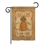 Welcome Sweet Pineapple - Sweet Home Inspirational Vertical Impressions Decorative Flags HG100071 Printed In USA