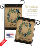 Butterflies Wreath - Sweet Home Inspirational Vertical Impressions Decorative Flags HG170029 Made In USA