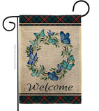 Butterflies Wreath - Sweet Home Inspirational Vertical Impressions Decorative Flags HG170029 Made In USA