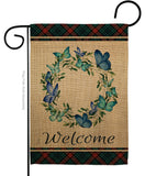 Butterflies Wreath - Sweet Home Inspirational Vertical Impressions Decorative Flags HG170029 Made In USA