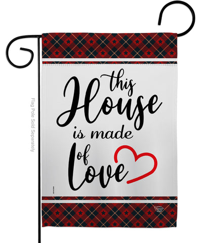 Made of Love - Sweet Home Inspirational Vertical Impressions Decorative Flags HG192237 Made In USA