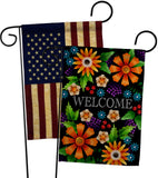 Mix Flower Welcome - Sweet Home Inspirational Vertical Impressions Decorative Flags HG120078 Made In USA