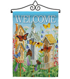 Welcome Butterfly Houses - Sweet Home Inspirational Vertical Impressions Decorative Flags HG100047 Made In USA