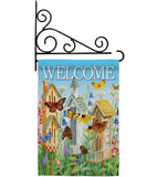 Welcome Butterfly Houses - Sweet Home Inspirational Vertical Impressions Decorative Flags HG100047 Made In USA