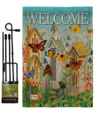 Welcome Butterfly Houses - Sweet Home Inspirational Vertical Impressions Decorative Flags HG100047 Made In USA