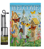 Welcome Butterfly Houses - Sweet Home Inspirational Vertical Impressions Decorative Flags HG100047 Made In USA