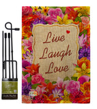 Welcome Live, Laugh, Love - Sweet Home Inspirational Vertical Impressions Decorative Flags HG100055 Made In USA