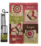 Welcome Butterfly Floral - Sweet Home Inspirational Vertical Impressions Decorative Flags HG100056 Made In USA