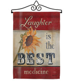 Welcome Laughter is the Best Medicine - Sweet Home Inspirational Vertical Impressions Decorative Flags HG100057 Made In USA