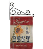 Welcome Laughter is the Best Medicine - Sweet Home Inspirational Vertical Impressions Decorative Flags HG100057 Made In USA