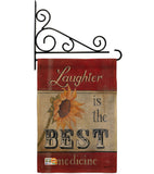 Welcome Laughter is the Best Medicine - Sweet Home Inspirational Vertical Impressions Decorative Flags HG100057 Made In USA