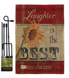 Welcome Laughter is the Best Medicine - Sweet Home Inspirational Vertical Impressions Decorative Flags HG100057 Made In USA