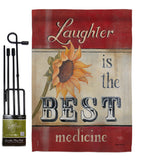 Welcome Laughter is the Best Medicine - Sweet Home Inspirational Vertical Impressions Decorative Flags HG100057 Made In USA