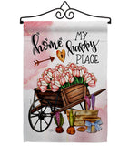 Tulips Happy Place - Sweet Home Inspirational Vertical Impressions Decorative Flags HG100081 Made In USA