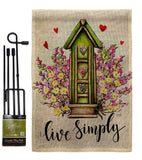 Live Simple - Sweet Home Inspirational Vertical Impressions Decorative Flags HG100082 Made In USA