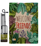 Welcome Friends - Sweet Home Inspirational Vertical Impressions Decorative Flags HG137115 Made In USA