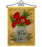 House of Love - Sweet Home Inspirational Vertical Impressions Decorative Flags HG137207 Made In USA