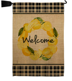 Lemon Wreath - Sweet Home Inspirational Vertical Impressions Decorative Flags HG170025 Made In USA