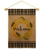 Lemon Wreath - Sweet Home Inspirational Vertical Impressions Decorative Flags HG170025 Made In USA