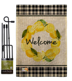 Lemon Wreath - Sweet Home Inspirational Vertical Impressions Decorative Flags HG170025 Made In USA