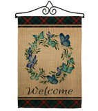 Butterflies Wreath - Sweet Home Inspirational Vertical Impressions Decorative Flags HG170029 Made In USA