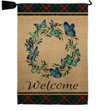 Butterflies Wreath - Sweet Home Inspirational Vertical Impressions Decorative Flags HG170029 Made In USA