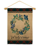 Butterflies Wreath - Sweet Home Inspirational Vertical Impressions Decorative Flags HG170029 Made In USA