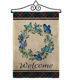 Butterflies Wreath - Sweet Home Inspirational Vertical Impressions Decorative Flags HG170029 Made In USA