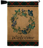 Butterflies Wreath - Sweet Home Inspirational Vertical Impressions Decorative Flags HG170029 Made In USA