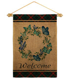 Butterflies Wreath - Sweet Home Inspirational Vertical Impressions Decorative Flags HG170029 Made In USA