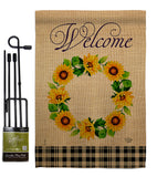 Sunflowers Wreath - Sweet Home Inspirational Vertical Impressions Decorative Flags HG192233 Made In USA