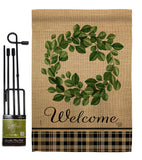 Eucalyptus Wreath - Sweet Home Inspirational Vertical Impressions Decorative Flags HG192234 Made In USA