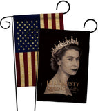 Her Majesty Queen - Sympathy Inspirational Horizontal Impressions Decorative Flags HG180311 Made In USA