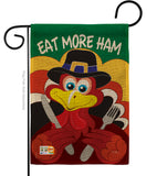 Eat More Ham - Thanksgiving Fall Vertical Impressions Decorative Flags HG113034 Made In USA