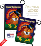 Happy Thanksgiving Turkey - Thanksgiving Fall Vertical Impressions Decorative Flags HG113037 Made In USA