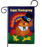 Happy Thanksgiving Turkey - Thanksgiving Fall Vertical Impressions Decorative Flags HG113037 Made In USA