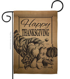 Happy Cornucopia - Thanksgiving Fall Vertical Impressions Decorative Flags HG113054 Made In USA