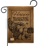 Happy Cornucopia - Thanksgiving Fall Vertical Impressions Decorative Flags HG113054 Made In USA