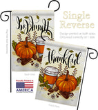 Thankful - Thanksgiving Fall Vertical Impressions Decorative Flags HG113107 Made In USA