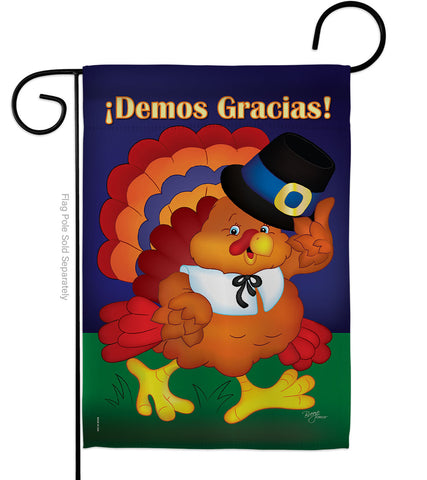 ¡Demos Gracias! - Thanksgiving Fall Vertical Impressions Decorative Flags HG120027 Made In USA