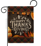 Happy Thanks Giving - Thanksgiving Fall Vertical Impressions Decorative Flags HG137264 Made In USA