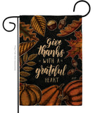 Grateful Heart - Thanksgiving Fall Vertical Impressions Decorative Flags HG137284 Made In USA