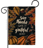 Grateful Heart - Thanksgiving Fall Vertical Impressions Decorative Flags HG137284 Made In USA