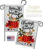 Always Thankful - Thanksgiving Fall Vertical Impressions Decorative Flags HG137591 Made In USA
