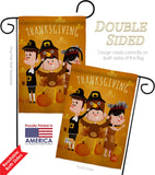 Pilgrims Thanksgiving - Thanksgiving Fall Vertical Impressions Decorative Flags HG137604 Made In USA
