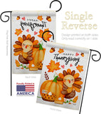 Happy Cute Turkey - Thanksgiving Fall Vertical Impressions Decorative Flags HG137629 Made In USA