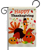 Give Thanks Turkey - Thanksgiving Fall Vertical Impressions Decorative Flags HG190006 Made In USA