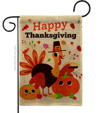 Give Thanks Turkey - Thanksgiving Fall Vertical Impressions Decorative Flags HG190006 Made In USA