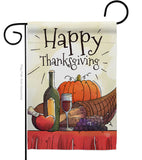 Happy Thanksgiving Feast - Thanksgiving Fall Vertical Impressions Decorative Flags HG192045 Made In USA