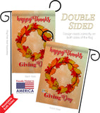 Thanksgiving Day Wreath - Thanksgiving Fall Vertical Impressions Decorative Flags HG192138 Made In USA